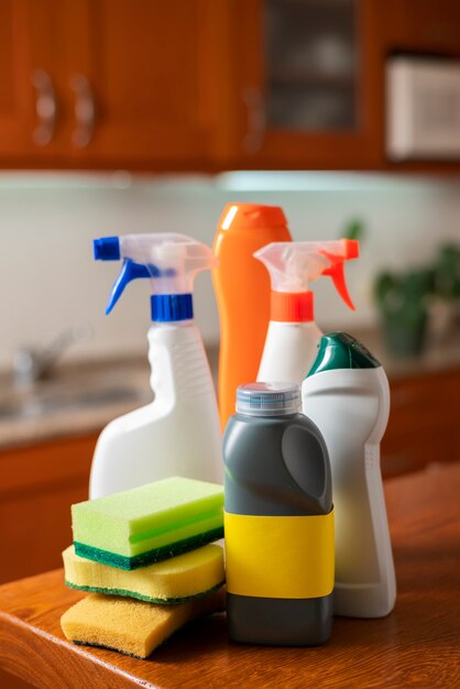 Still life of cleaning tools