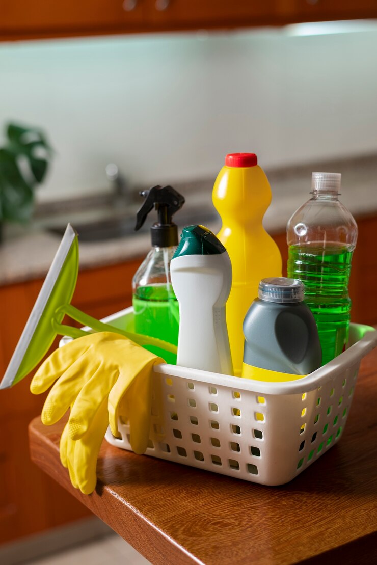 Free Photo still life of cleaning tools