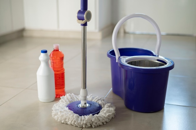 Still life of cleaning tools