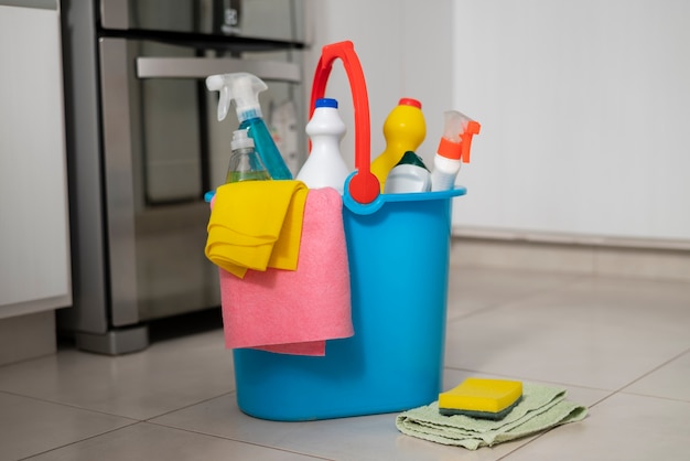 Still life of cleaning tools