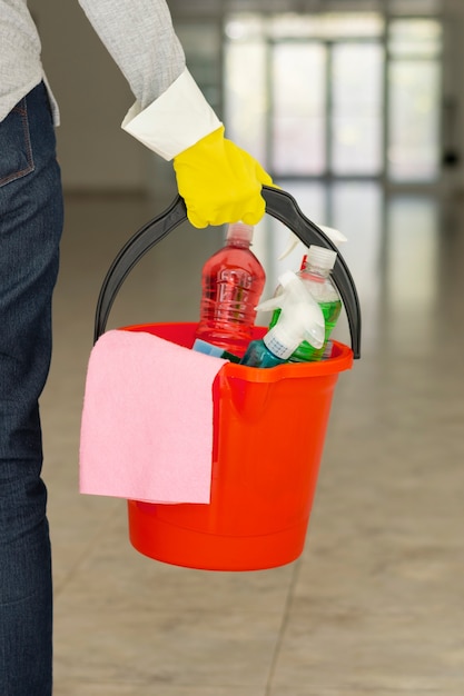 Free photo still life of cleaning tools