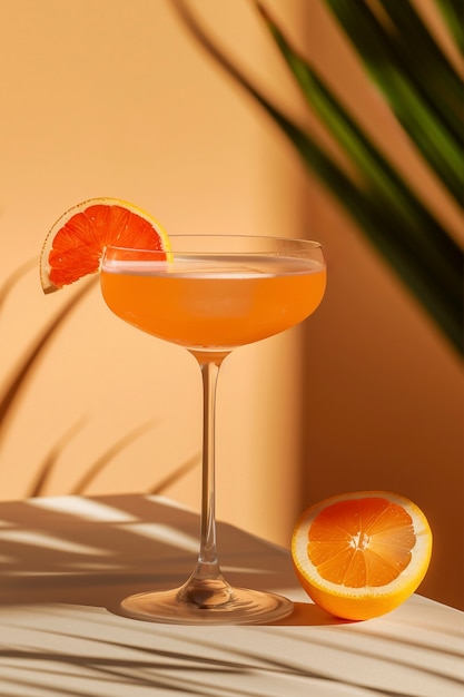 Free photo still life of cocktail on tablecloth