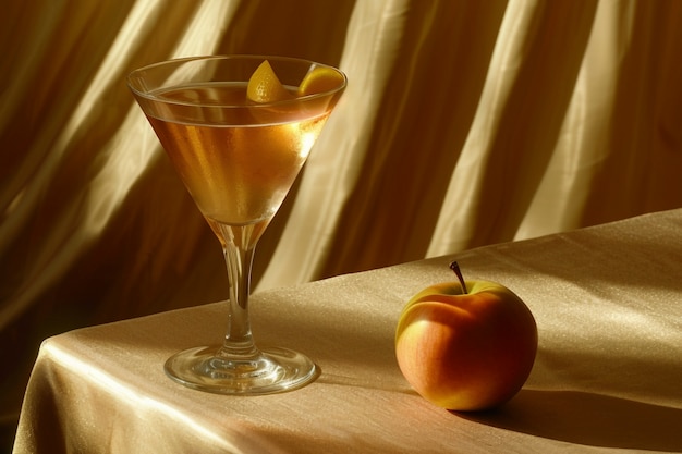 Free photo still life of cocktail on tablecloth