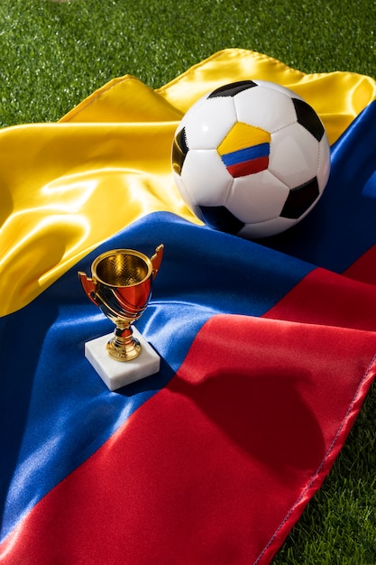 Free photo still life of colombia national soccer team