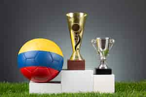 Free photo still life of colombian national soccer team