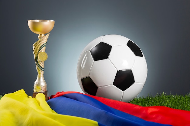 Free photo still life of colombian national soccer team