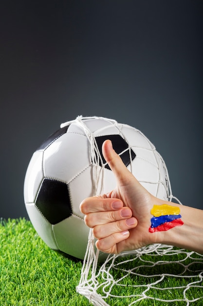 Free photo still life of colombian national soccer team