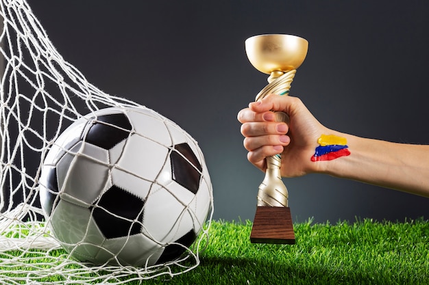 Free photo still life of colombian national soccer team