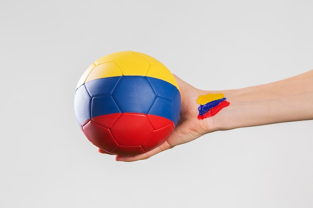 Free photo still life of colombian national soccer team