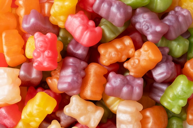 Free photo still life of colorful gummy bears