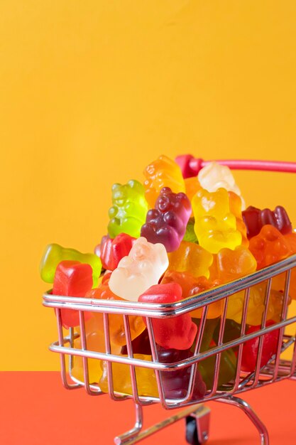 Still life of colorful gummy bears