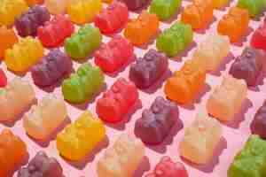 Free photo still life of colorful gummy bears