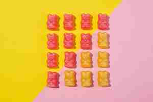 Free photo still life of colorful gummy bears