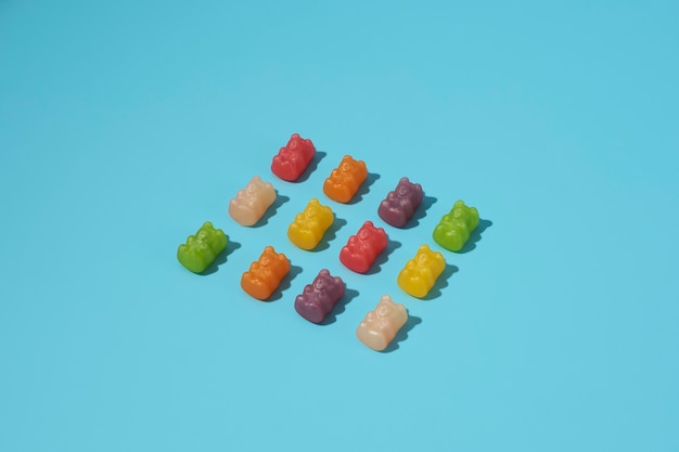 Free photo still life of colorful gummy bears