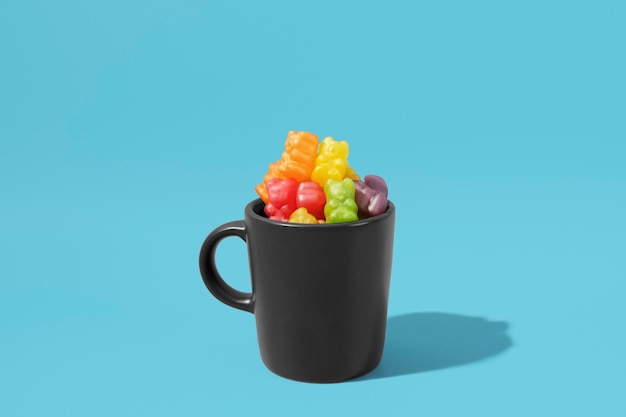 Free photo still life of colorful gummy bears