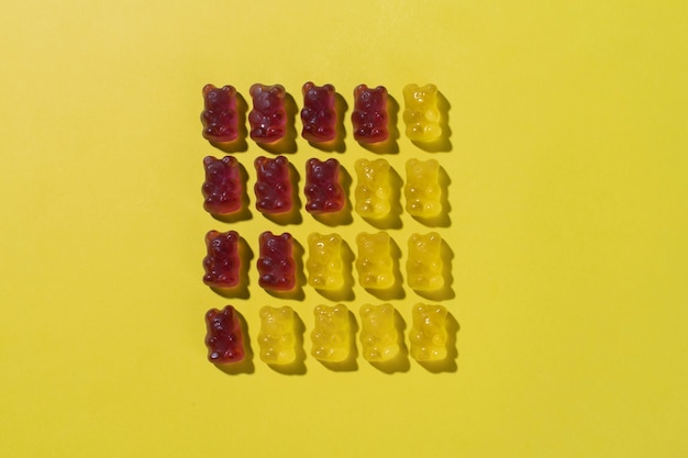 Free photo still life of colorful gummy bears