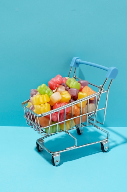 Free photo still life of colorful gummy bears