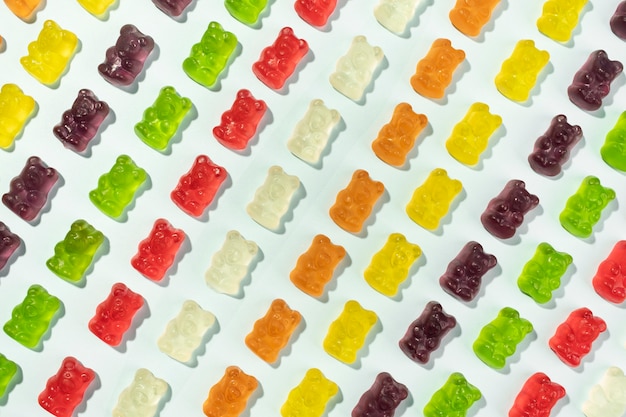 Free photo still life of colorful gummy bears