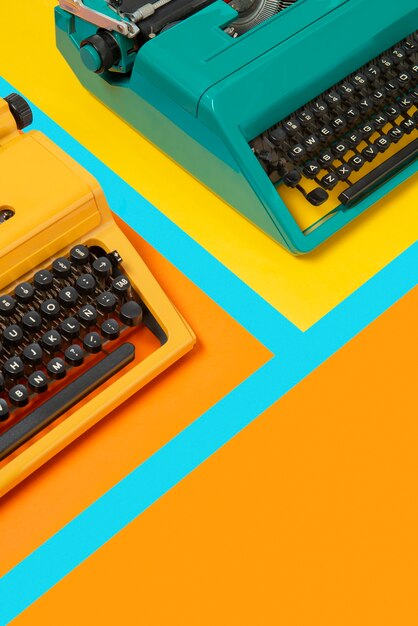 Still life of colorful typewriter