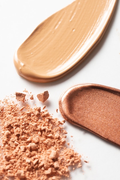 still life of combination of makeup texture