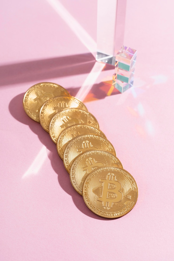 免費 Photo 用加密貨幣組成靜物