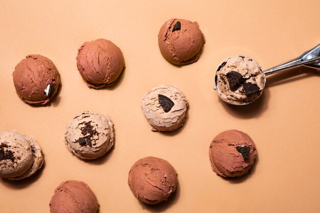 Still life of cookies and ice cream