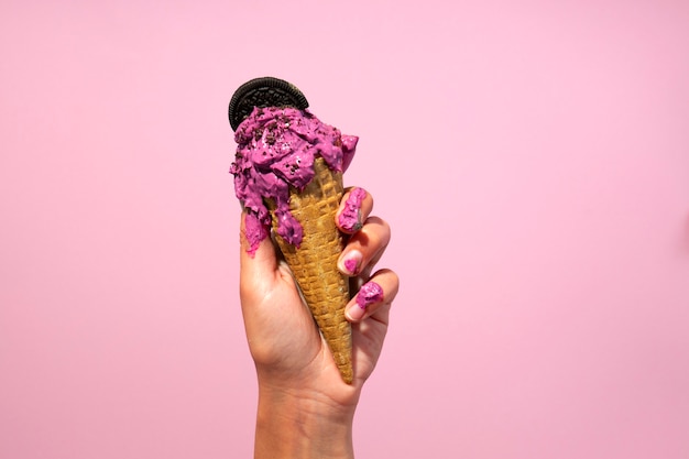 Free photo still life of cookies and ice cream