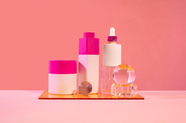 Still life of cosmetic products