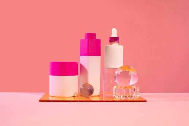 Still life of cosmetic products