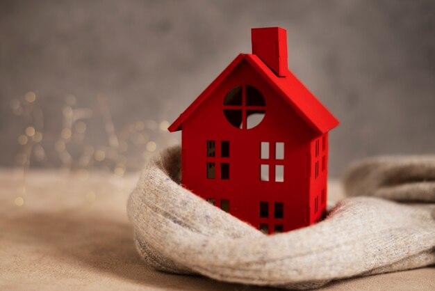 Still life of cozy house with toys