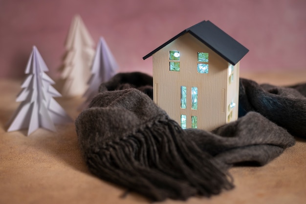 Free photo still life of cozy house with toys