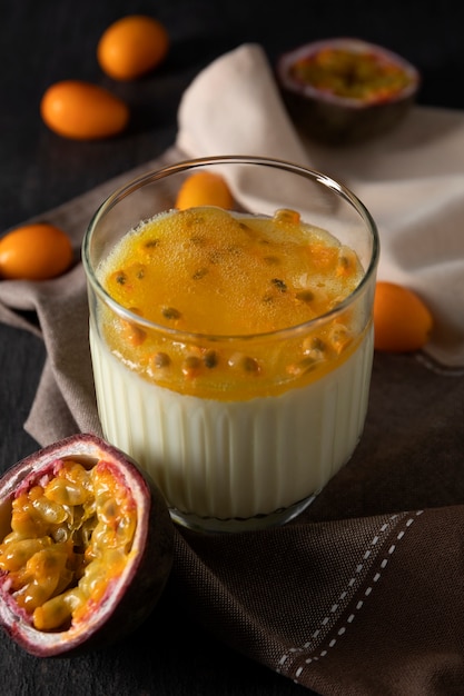 Free photo still life of cup of brazilian acai dessert