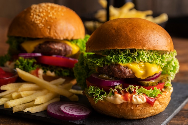 無料Photo おいしいアメリカン ハンバーガーの静物