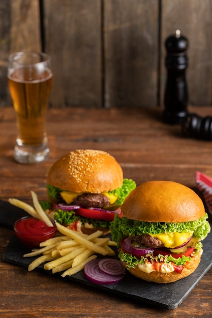 Free photo still life of delicious american hamburger