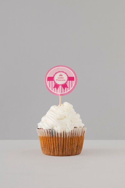 Still life of delicious cupcake