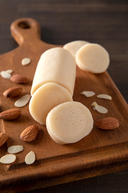 Free photo still life of delicious marzipan dessert