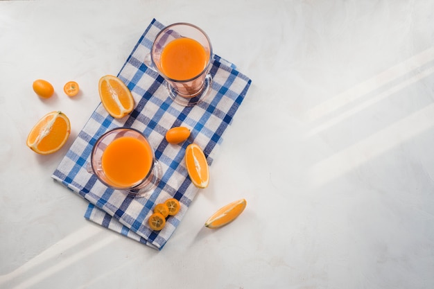 Still life of delicious orange smoothie