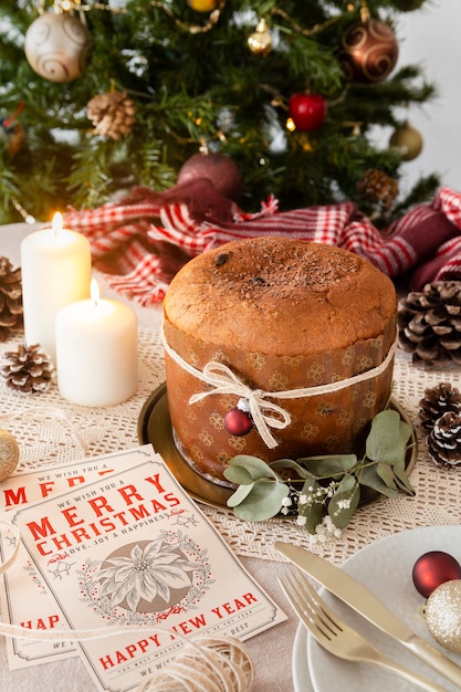 Free photo still life delicious panettone assortment