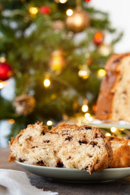 Still life delicious panettone assortment