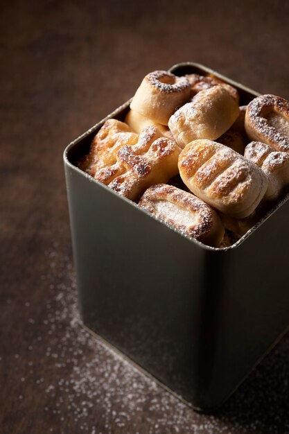 Still life of delicious pastry