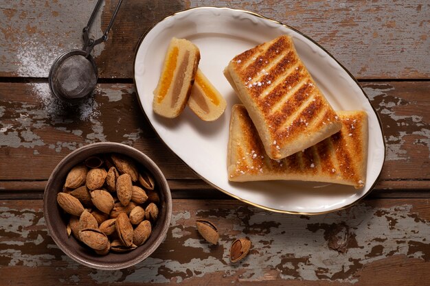 Still life of delicious pastry