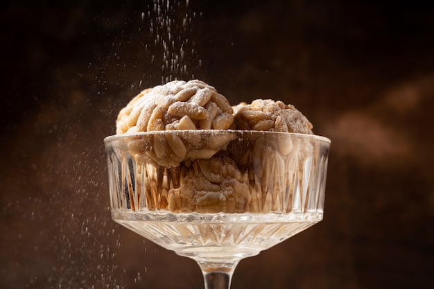 Still life of delicious pastry