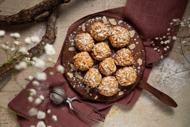 Still life of delicious pastry