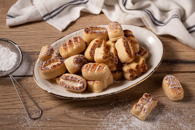 Still life of delicious pastry