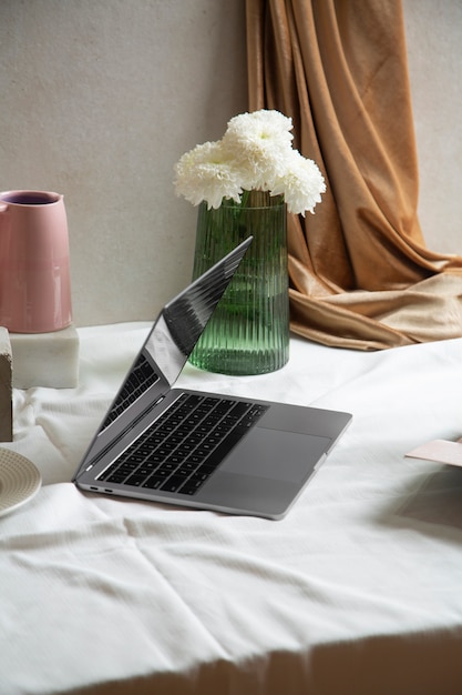 Still life of device on table