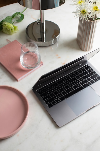 Still life of device on table