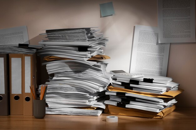 Still life of documents stack