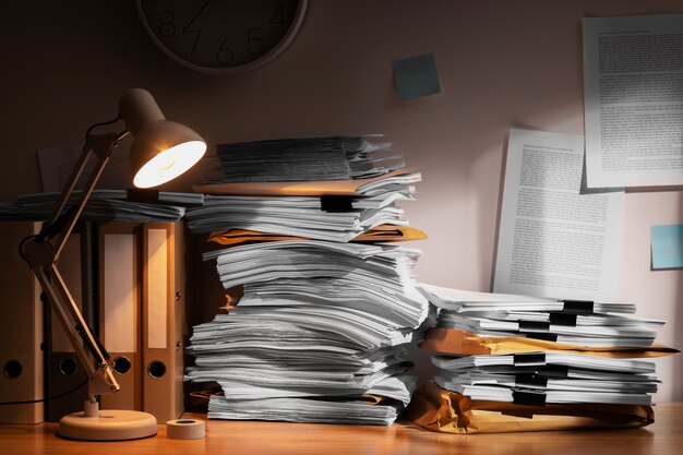 Still life of documents stack