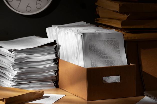 Still life of documents stack