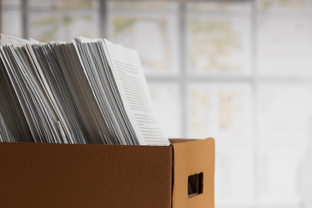 Free photo still life of documents stack